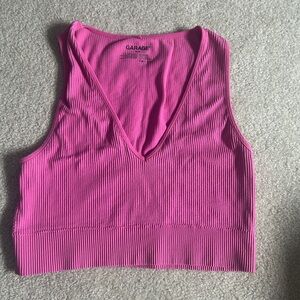 Garage Pink Ribbed Women's Tank Top